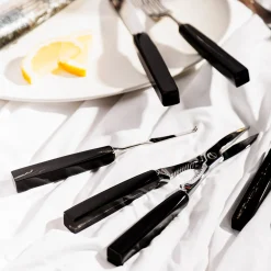 Set of 5 Seafood Flatware with Horn Handles