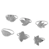Set of 6 silver brass napkin rings