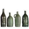 Set of 4 Small Olive Green Ceramic Decorative Bottles