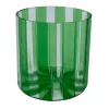 Set of 2 Small Ribbed Green Water Glasses
