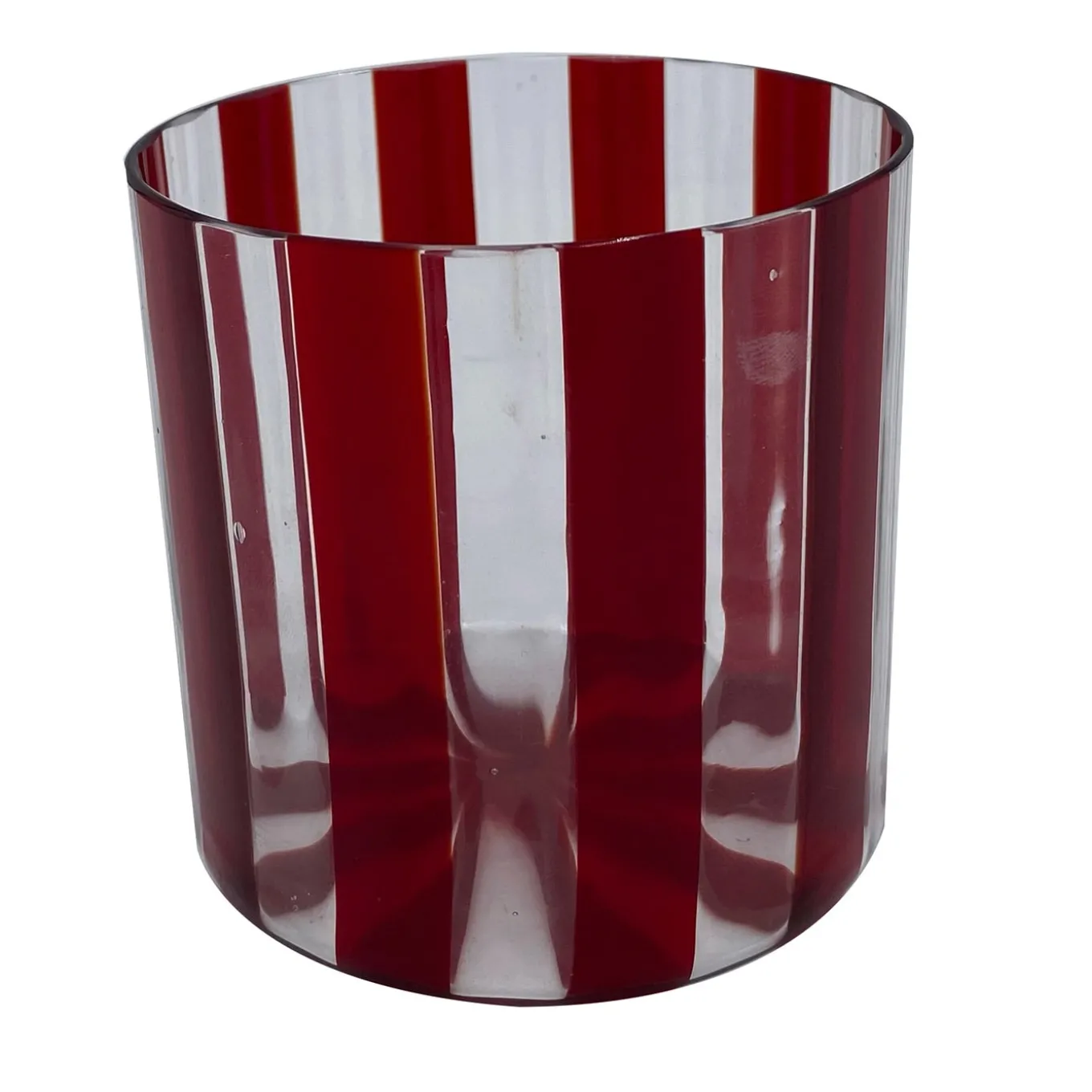 Set of 2 Small Ribbed Red Water Glasses