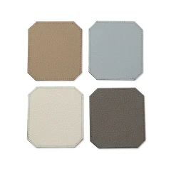 Set of 6 Soft Suite Del Monte Smeralda Green Leather Coasters