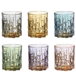 Set of 6 Square Printed Water Glasses