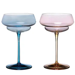 Set of 2 Suite Hand-Decorated Champagne Glasses