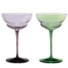 Set of 2 Suite Hand-Decorated Martini Glasses