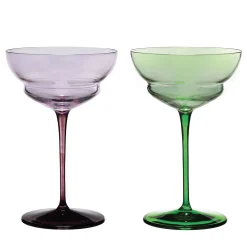 Set of 2 Suite Hand-Decorated Martini Glasses