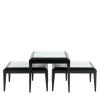 Set of 3 T143 Black Ebony & Estremoz Marble Nesting Tables