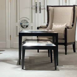 Set of 3 T143 Black Ebony & Estremoz Marble Nesting Tables