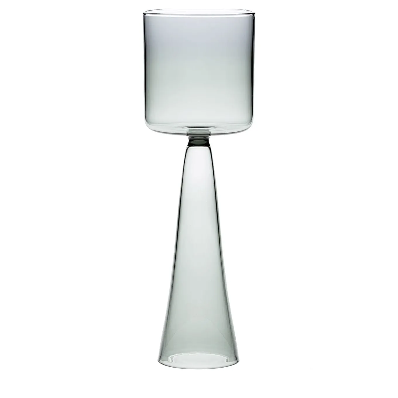 Set Of 4 Tall Grey Dolce Vita Wine Glasses