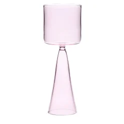 Set Of 4 Tall Light Pink Dolce Vita Wine Glasses