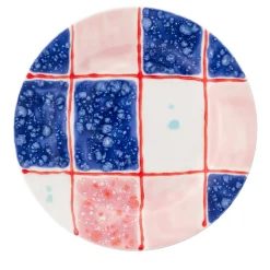 Set Of 2 Tartan Rim Dessert Plates