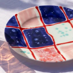 Set Of 2 Tartan Rim Dinner Plates