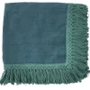 Set of 4 Teal Napkins with Long Fringes