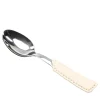 Set of 6 Teaspoons with Cream Eco-Leather Handle