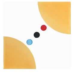 Set of 25 Tiles Dot 7 Puntini Collection Yellow by Alessandro Mendini