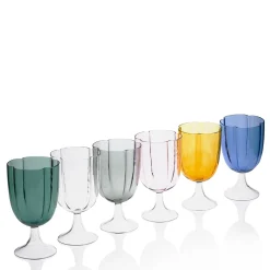 Set Of 4 Transparent Petal Wine Glasses