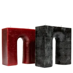 Set of 2 Trionfo Red and black Candles