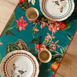 Set of 2 Tropical and Striped Pink Runners