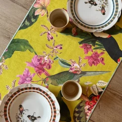 Set of 2 Tropical and Striped Yellow Runners