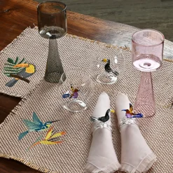 Set of 6 Tropical Raphia Effect Tissue Placemats