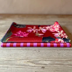 Set of 2 Tropical Red and Striped Runners