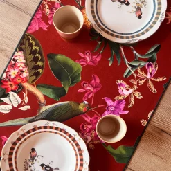 Set of 2 Tropical Red and Striped Runners