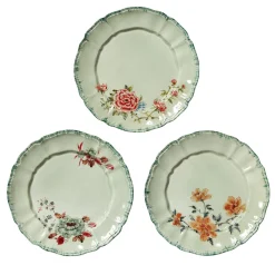 Set of 3 Veranda Celadon Dinner Plates