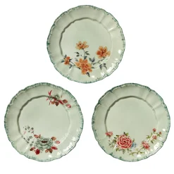 Set of 3 Veranda Celadon Dessert Plates