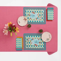 Set of 3 Veranda Pink Dinner Plates