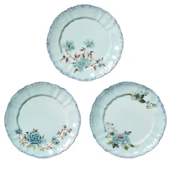 Set of 3 Veranda Turquoise Dessert Plates