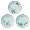 Set of 3 Veranda Turquoise Dinner Plates