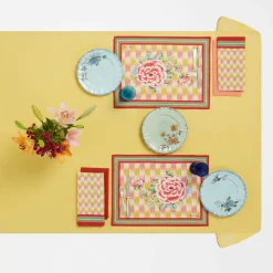 Set of 3 Veranda Turquoise Dinner Plates