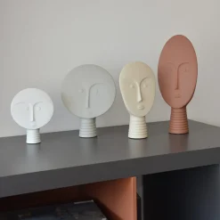 Set of 4 White and Brown Decorative Masks