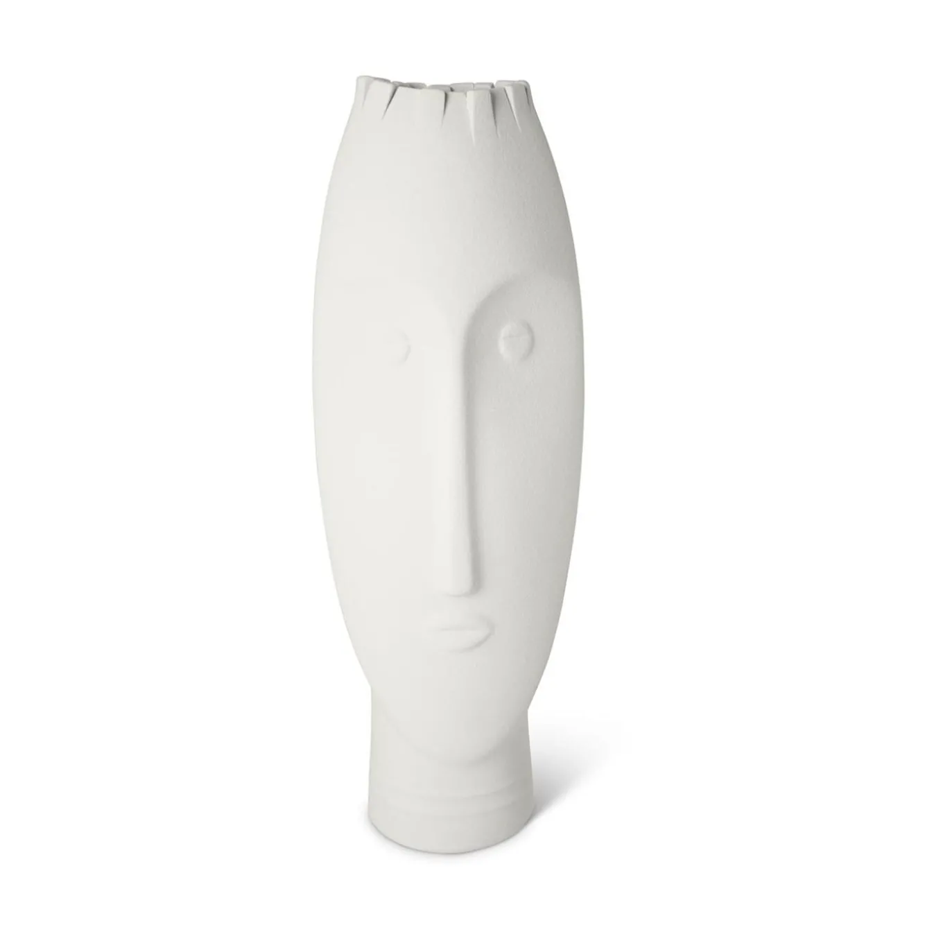 Set of 3 White and Gray Moai Vases