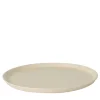 Set of 4 White Ceramic Dinner Plates