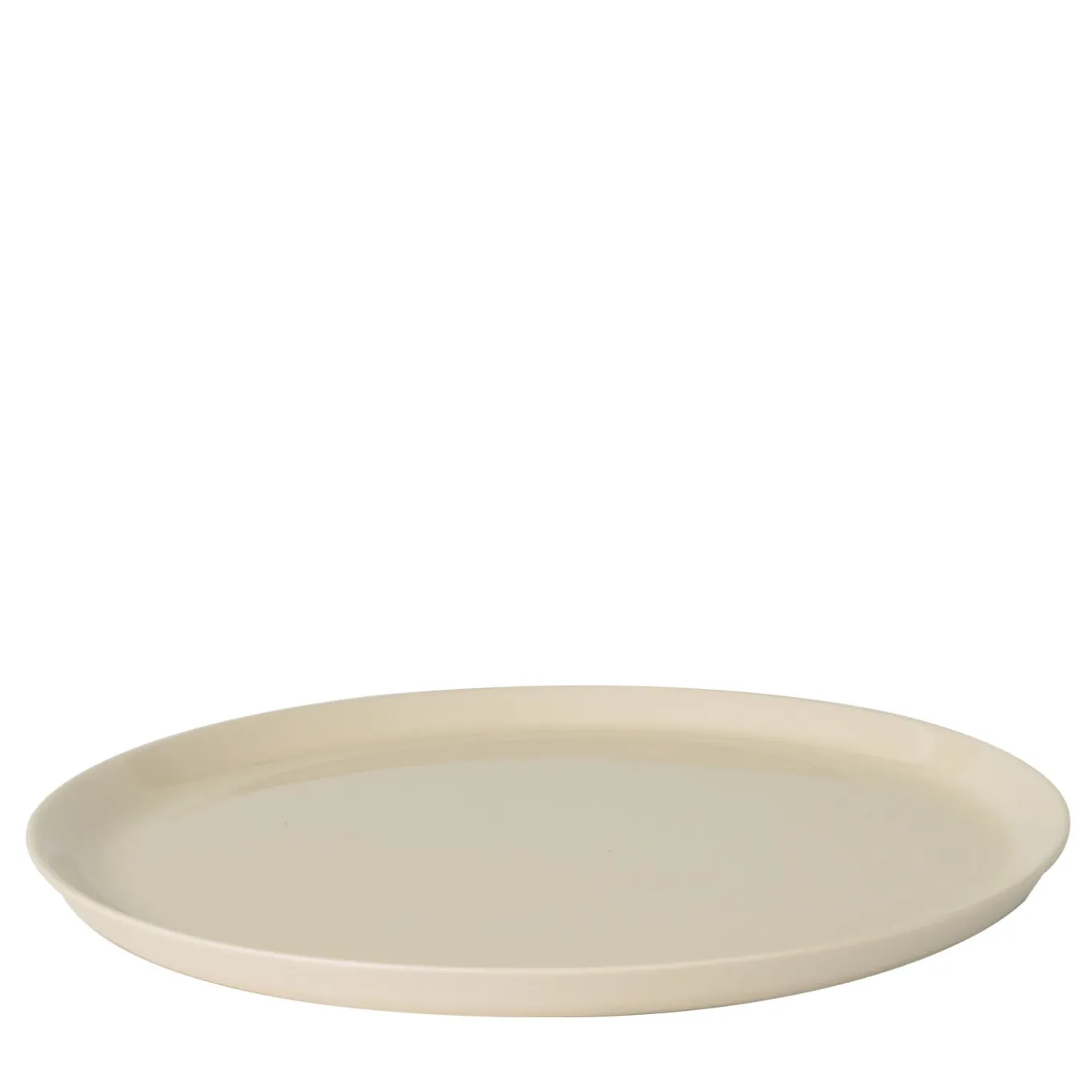 Set of 4 White Ceramic Dinner Plates