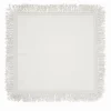Set of 4 White Napkins with Long Fringe