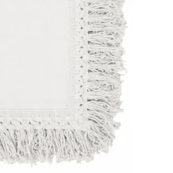 Set of 4 White Napkins with Long Fringe