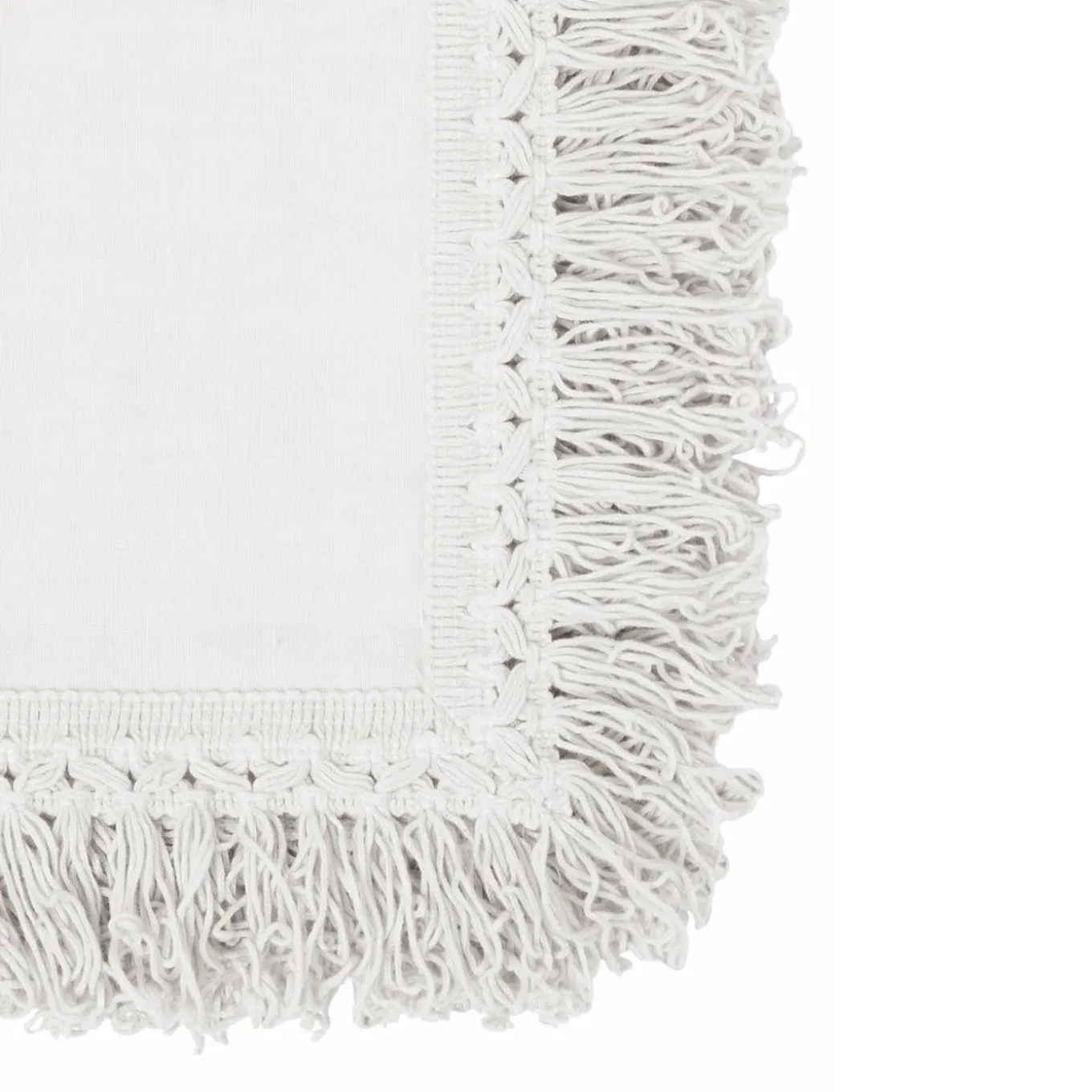 Set of 4 White Napkins with Long Fringe