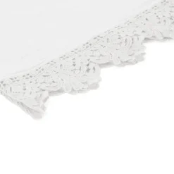 Set of 4 White Napkins with Sicilian Lace