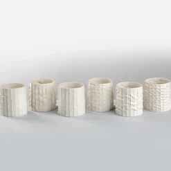 Set of 6 White Porcelain Tumbler Glasses