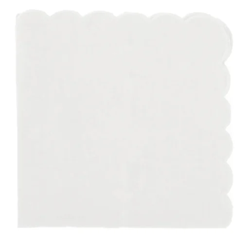 Set of 4 White Scalloped Napkins