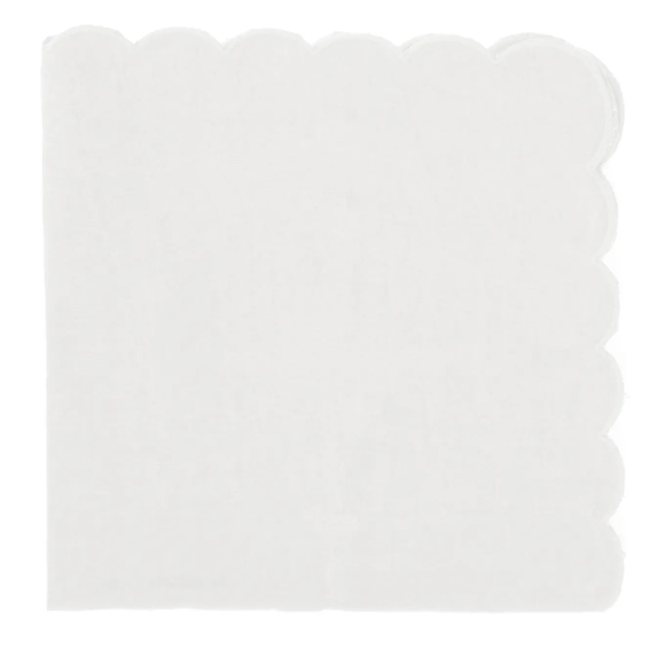 Set of 4 White Scalloped Napkins