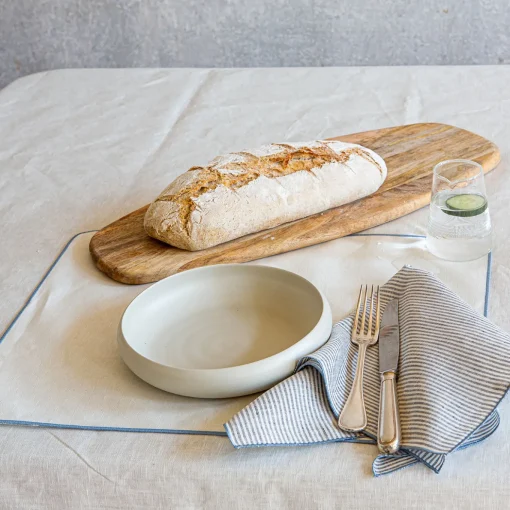 Set of 4 white Waxed Linen Placemats