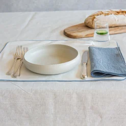 Set of 4 white Waxed Linen Placemats