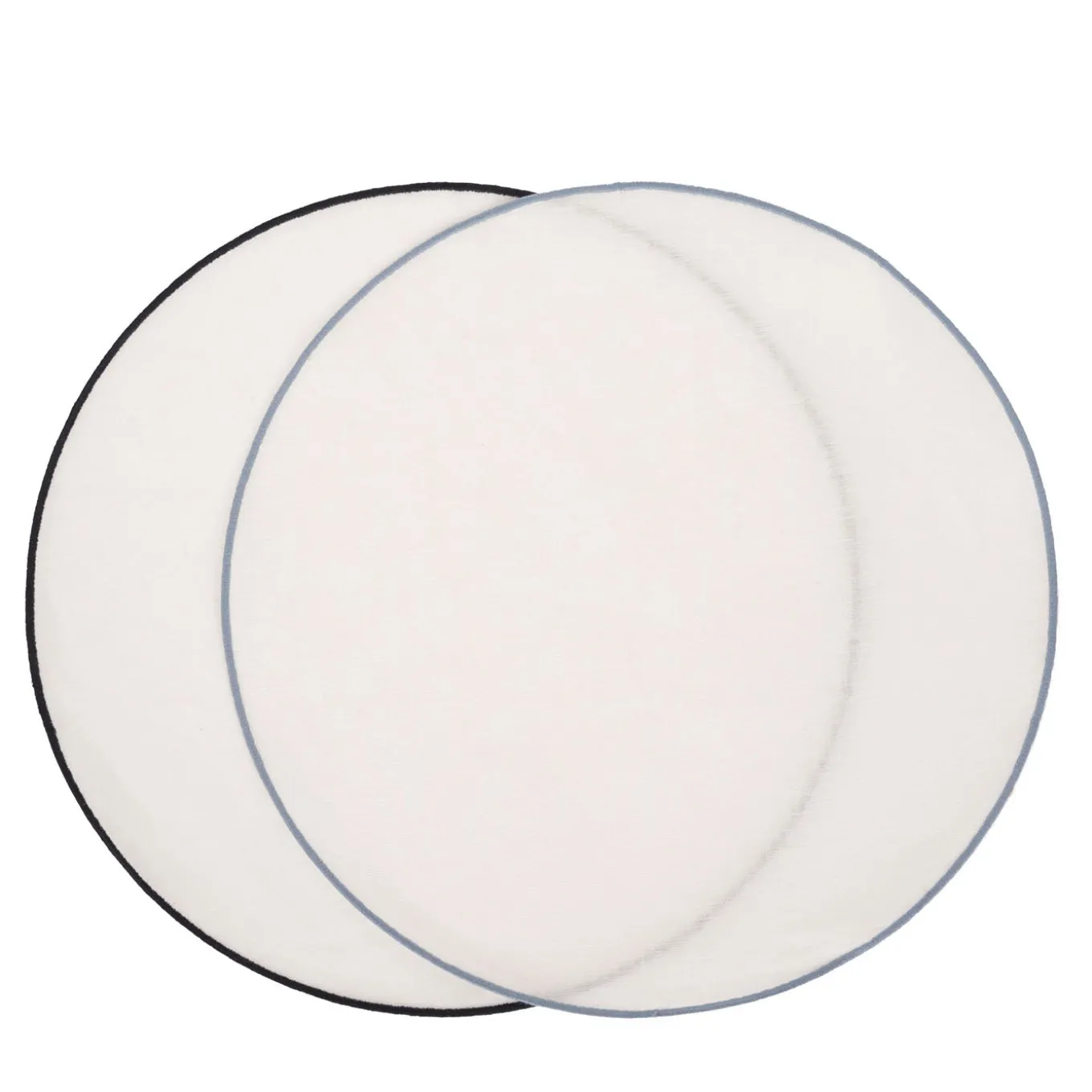Set of 4 white Waxed Round Placemats