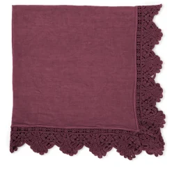 Set of 4 Wine Napkins with Sicilian Lace
