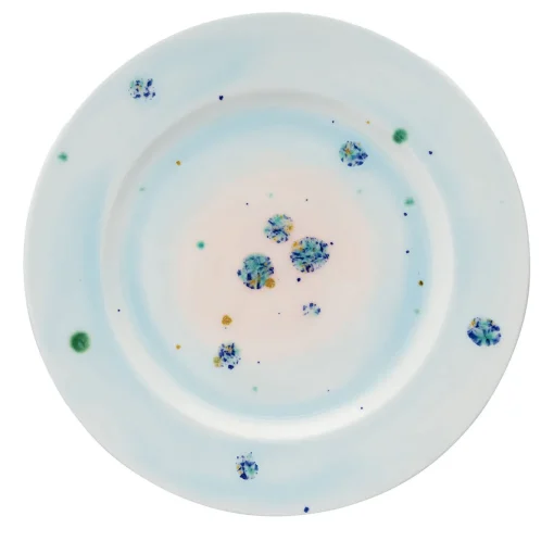 Set of 2 Winter Blue Dinner Rim Plates