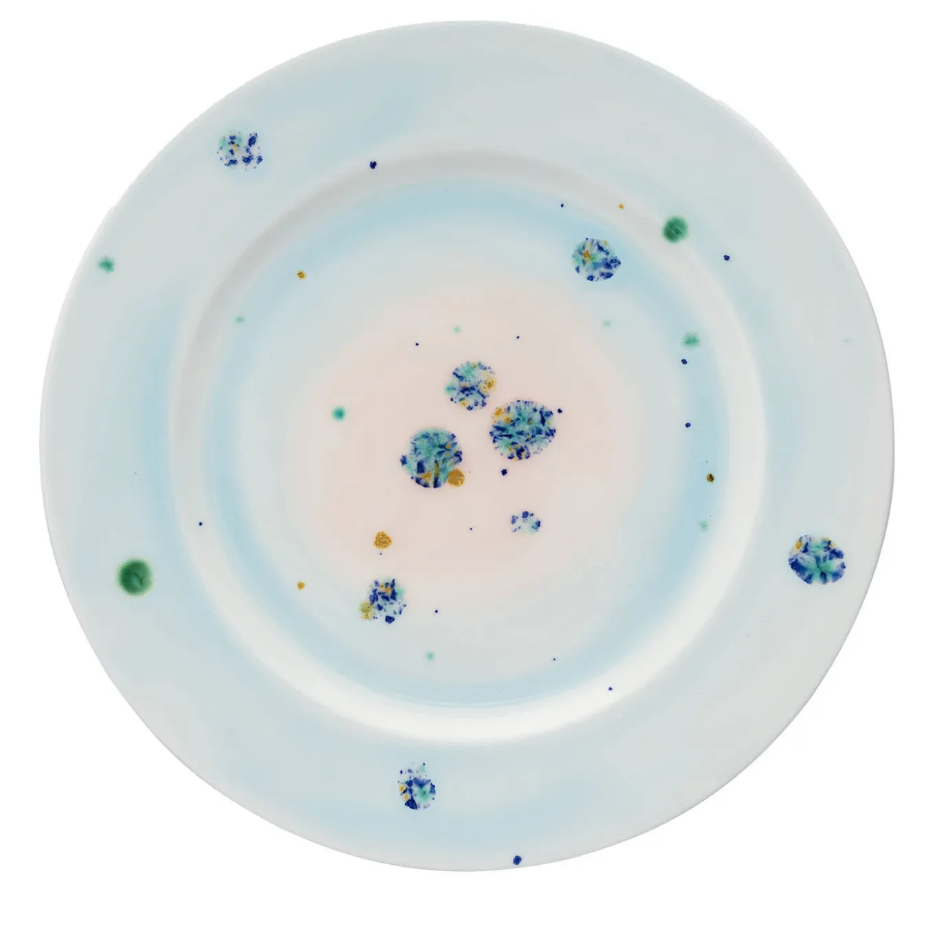Set of 2 Winter Blue Dinner Rim Plates