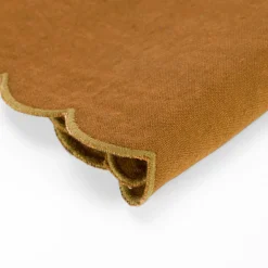 Set Of 4 Yellow Scalloped Napkins